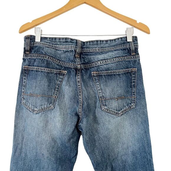 Baseline Dark Wash Medium Rise Straight Leg 100% Cotton Denim Jeans - Picture 4 of 9